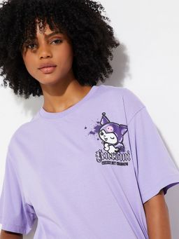 max - Women Kuromi Purple Oversized T-Shirt