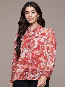 Aarke Ritu Kumar - Rust Floral Regular Shirt