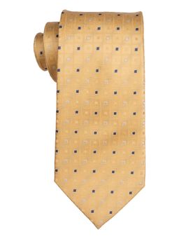 The Tie Hub - Yellow Checks Geo 100 Perc Silk Necktie