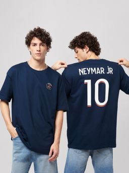 The Souled Store - Official Psg- Neymar Oversized T-shirts In Navy Blue