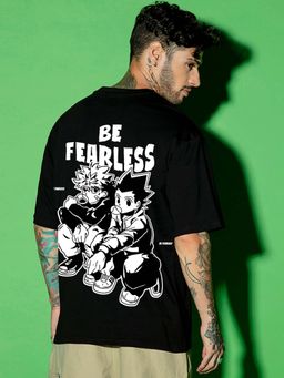 Bewakoof - Men's Black Hunter X Hunter Graphic Printed Oversized T-shirt
