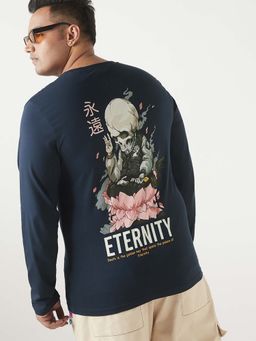 Bewakoof - Men's Navy Blue Eternity Graphic Printed Plus Size T-shirt