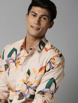 Rare Rabbit - Lilium Beige Casual Shirt