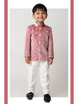 Little Collars - Peach Embroidered Jacket and Trouser