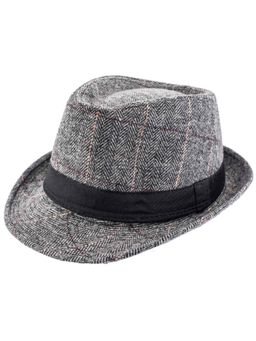 The Tie Hub - Threaded Grey Fedora Hat