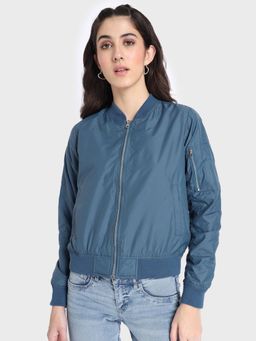 Bewakoof - Women's Blue Bomber Jacket