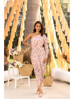 Chhavvi Aggarwal - Nude Pink Printed Maxi Dress