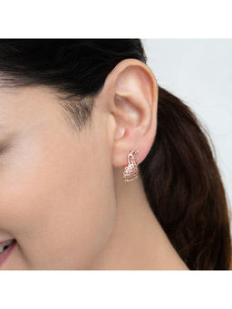 RACHIVA - 925 Sterling Silver Rose Gold Peacock Earrings for Women