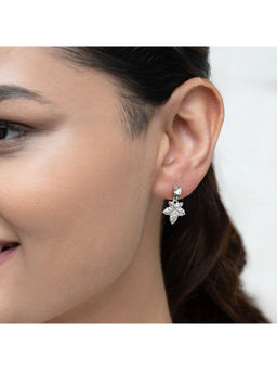 RACHIVA - 925 Sterling Silver Hanging Leaf Earrings for Women