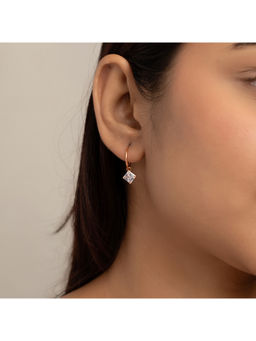 RACHIVA - 925 Silver Rose Gold Cz Princess Drop Earrings for Women