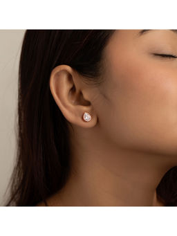 RACHIVA - 925 Silver Rose Gold Cz Teardrop Stud Earrings for Women