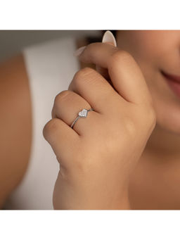 RACHIVA - 925 Silver Cz Heart Adjustable Ring Women