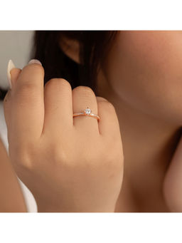 RACHIVA - 925 Silver Rose Gold Cz Diamond Ring Women