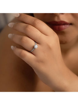RACHIVA - 925 Silver Cz Solitaire Engagement Ring Women