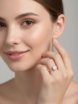 RACHIVA - 925 Sterling Silver Daisy Halo Cz Ring for Women