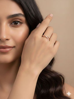 RACHIVA - 925 Sterling Silver Rose Gold Infinity Ring for Women