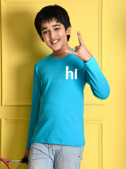 Nusyl - Boys Hi Printed Sky Blue T-shirt