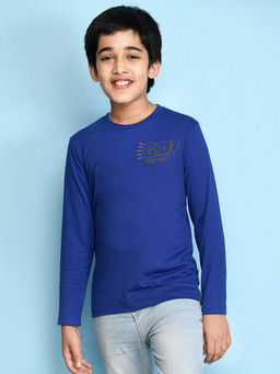 Nusyl - Boys Go Printed Royal Blue T-shirt