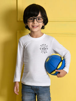 Nusyl - Boys Have A Good Time Printed White T-shirt