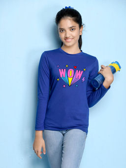 Nusyl - Girls Royal Blue Printed T-shirt