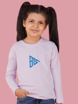 Nusyl - Girls Lavender Text Printed T-shirt
