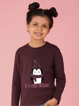 Nusyl - Girls Wine Graphic Printed T-shirt