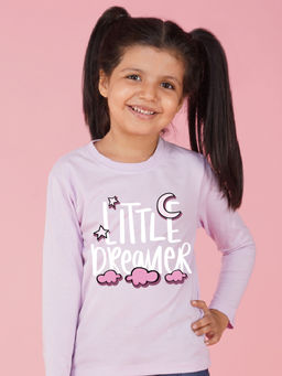 Nusyl - Girls Lavender Printed T-shirt