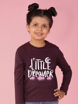 Nusyl - Girls Wine Printed T-shirt