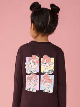 Nusyl - Girls Wine Selfie Graphic Printed T-shirt