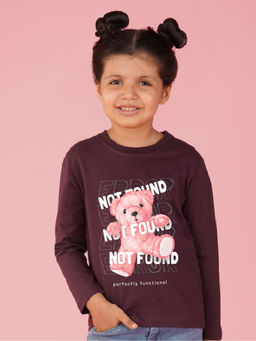 Nusyl - Girls Wine Graphic Printed T-shirt