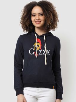 PINACOLADA - Women Dark Blue Printed Sweatshirt