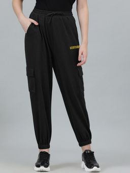 LEOTUDE - Women Loose Mid Rise Black Pant