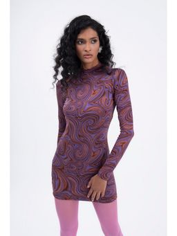 GAIIA - Open Back Purple Mini Dress