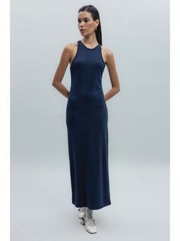 GAIIA - Pencil Navy Blue Maxi Dress