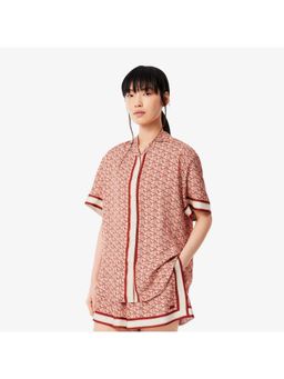 Lacoste - Oversized Monogram Print Red Shirt