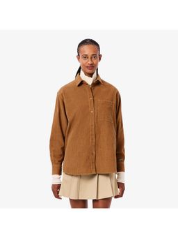 Lacoste - Oversized Corduroy Brown Shirt