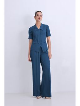 Jaey - Women Business Chic Blue and Tie Co-Ord Set