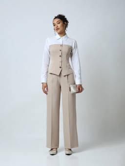 Jaey - Women Desk To Dusk Beige Co-Ord Set