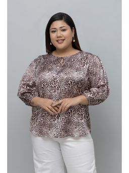 PURYS PLUS - Animal Print Brown Top