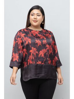 PURYS PLUS - Casual Satin Black Top