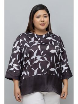 PURYS PLUS - Casual Satin Black Top