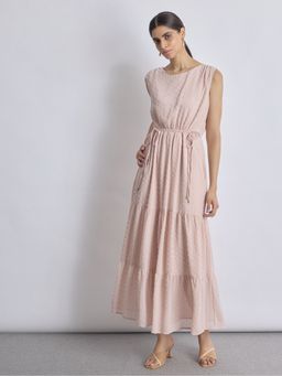 The Label Life - Blush Dobby Tiered Maxi Dress