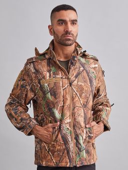 MountMiller - Men's Camouflage 12 Zipper SoftShell Ripstop Tactical Hooded Jacket | Multi-Pocket