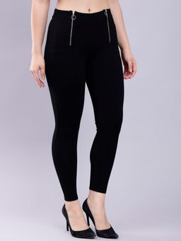 Saffe - Black Skinny Fit Elasticated Jeggings