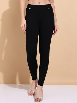 Saffe - Women'S Black High-Waist Skinny Jeggings