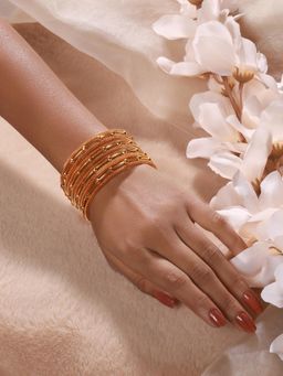 Gahan - Pack of 4 Gold-Toned Gold-Plated Bangles