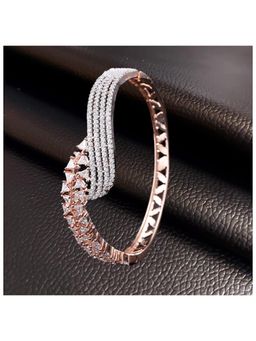 Gahan - Rose Gold-Plated CZ Stone-Studded Handcrafted Bangle-Style Bracelet