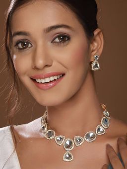 Gahan - Silver-Plated CZ Stone-Studded Jewellery Pack