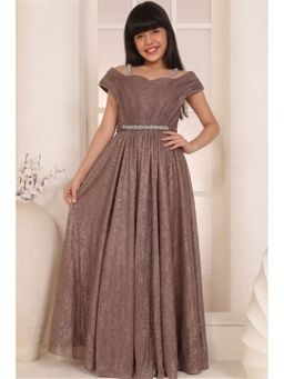 Lagorii - Fawn Shimmer Off-Shoulder Party Gown