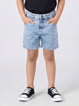 KiddoPanti - Boys Solid Denim Shorts
